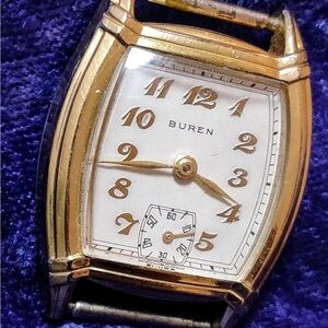 Buren by Hamilton Vintage Tank Manual Wind Swiss Made Men's Watch